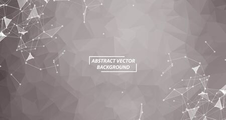 Geometric Gray Polygonal background molecule and communication. Connected lines with dots. Minimalism background. Concept of the science, chemistry, biology, medicine, technology.のイラスト素材