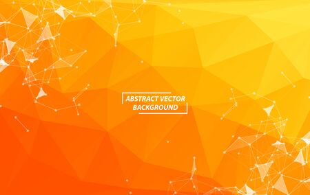 Abstract Orange Polygonal Space Background with Connecting Dots and Lines. structure and science background. Futuristic HUD design.のイラスト素材