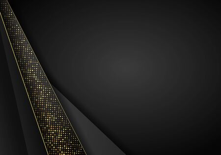 Abstract dark metallic overlay background. Luxury Abstract 3D background with a combination of luminous polygons in 3D style. Graphic design glitters dots element decoration.のイラスト素材
