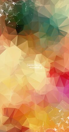 Abstract Multi Brown Polygonal Space Background with Connecting Dots and Lines.  Connection structure. Vector science. Polygonal vector background. Futuristic HUD.のイラスト素材
