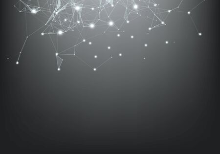 Geometric graphic background molecule and communication. Big data complex with compounds. Perspective backdrop. Minimal array Big data. Digital data visualization. Scientific vector illustrationのイラスト素材