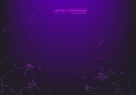 Technology and connection theme. Bright vertexes connected with thin lines .Neon Light background.のイラスト素材