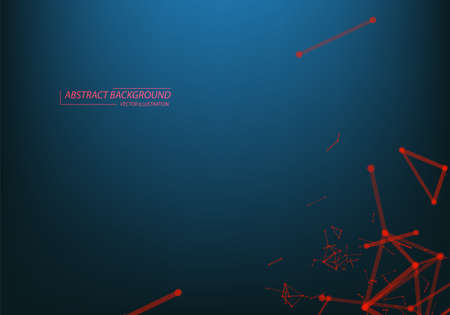 Neon Light background. Abstract 3d Vector futuristic dots and lines. computer geometric digital connection structure. Futuristic black abstract grid. Plexus with particles. Intelligence artificialのイラスト素材