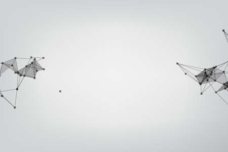 abstract low poly lines mesh white. Background Technology connecting dots and line.