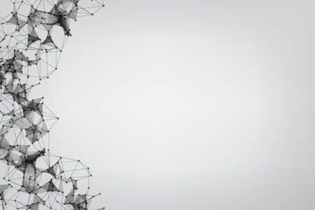 abstract low poly lines mesh white. Background Technology connecting dots and line.