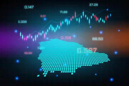 Stock market background or forex trading business graph chart for financial investment concept of Saudi Arabia map. business idea and technology innovation design.のイラスト素材