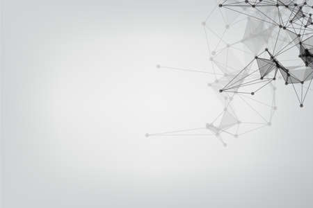abstract low poly lines mesh white. Background Technology connecting dots and line.のイラスト素材
