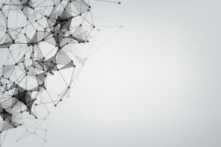 abstract low poly lines mesh white. Background Technology connecting dots and line.のイラスト素材