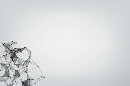 abstract low poly lines mesh white. Background Technology connecting dots and line.