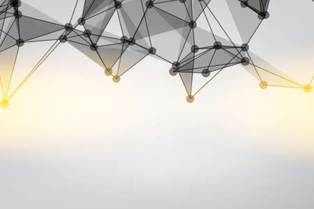 Geometric graphic background molecule and communication. Minimalism chaotic illustration. Concept of the science, chemistry, biology, medicine. Background Technology connecting dots and line.のイラスト素材