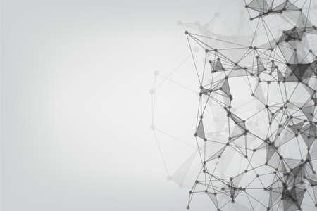 Network technology background with dots and lines for backdrop and ai design. Modern abstract...