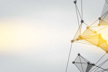 Geometric graphic background molecule and communication. Minimalism chaotic illustration. Concept of...