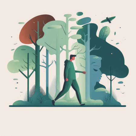 Mental and physical wellness concept. Self care personal health habits combination for wellness tiny person. Daily lifestyle for happiness and physical or emotional peaceの素材