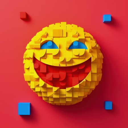 Paper Emoji Carnival 3D Paper Cut Craft Illustration for World Emoji Day. For print, web design, UI, poster and other.の素材