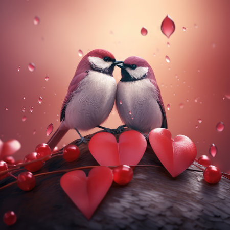 Sugar-Coated Love. Embracing the Sweetness of Love with a Heartfelt Concept. Valentine concept background.の素材
