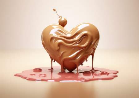 Sugar-Coated Love. Embracing the Sweetness of Love with a Heartfelt Concept. Valentine concept background.の素材