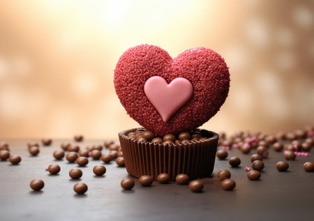 Heartstrings of Love. A Concept that Resonates with Sweetness, Passion, and Affection. Valentine concept background.の素材