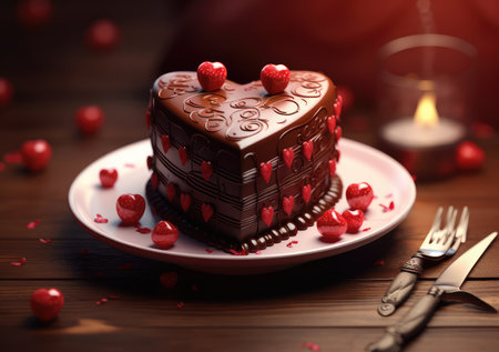 Heartfelt Love. Embracing the Concept of Love with Sweetness and Warmth. Valentine concept background.の素材