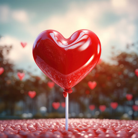 Love Sweet Whispers. A Heart-Centric Concept Filled with Warmth and Endearment. Valentine concept background.の素材