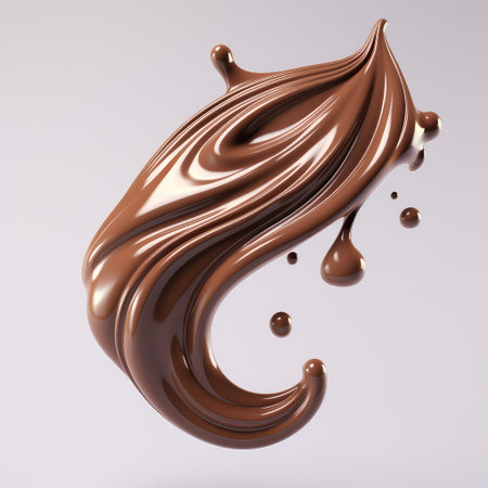 liquid splash chocolate isolated on white. for printing, web design, product.の素材