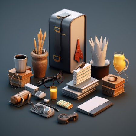 Business, 3D object set. AI Generativeの素材