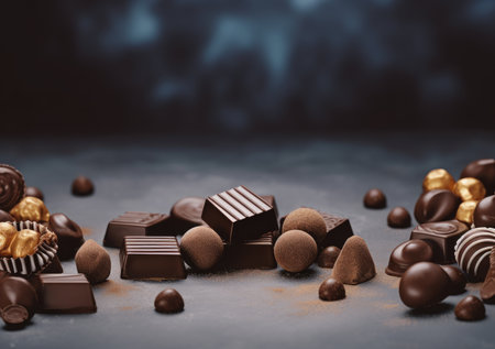Border of chocolate isolated on white background.の素材