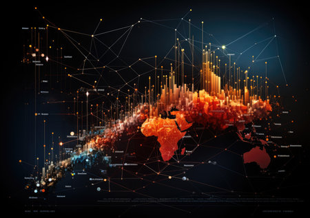 business perspective strategy chart, Candle stick of stock market or forex trading in perspective graphic design for financial investment conceptの素材