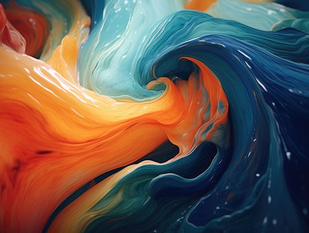 Sail Champagne, Fortuna Gold , Tidewater colorful. Luxurious painting ART. Style incorporates the swirls of marble or the ripples of agate.Very beautiful colorful paint.の素材