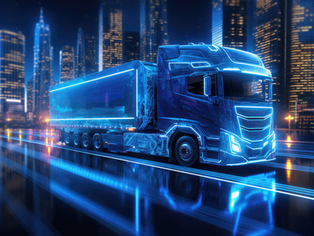 car or vehicle open headlamp parked in futuristic modern concept. Future transportation. Futuristic autonomous car. Driverless autonomous vehicle. Self-driving car technologyの素材