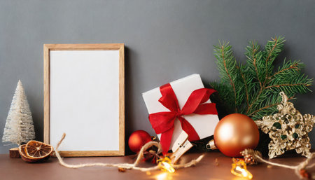 happy new year blank paper mockup with copy space.の素材