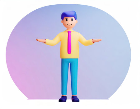 3D Character Office Business, Full body, presentation.の素材