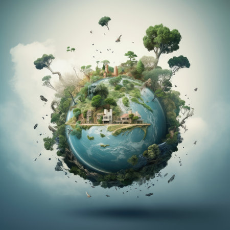 Save planet concept, Invest in our planet, Ecology concept, World environment day background.の素材