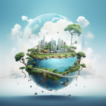 Save planet concept, Invest in our planet, Ecology concept, World environment day background.の素材