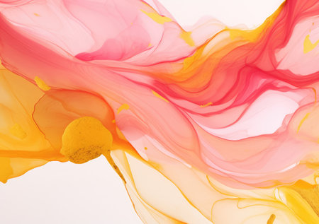 Transparent creativity. Abstract artwork. Trendy wallpaper. Ink colors are amazingly bright, luminous, translucent, free flowing, and dry quicklyの素材
