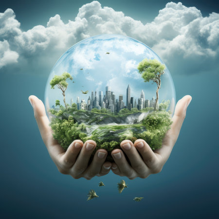 Save planet concept, Invest in our planet, Ecology concept, World environment day background.の素材