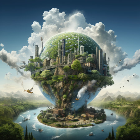 Save planet concept, Invest in our planet, Ecology concept, World environment day background.の素材