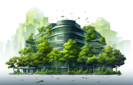 Company building forest decorate, Green company zero carbon conceptの素材