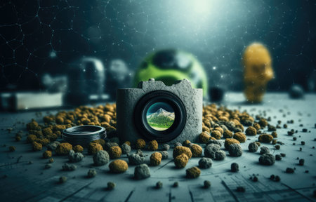 The green globe with circular economy icons, economy for future growth of business and environment sustainableの素材