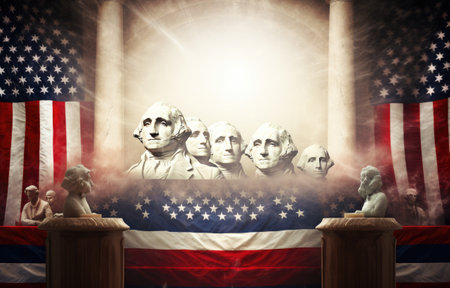 Happy President Day, Executive office of the President of the United States in White House.の素材