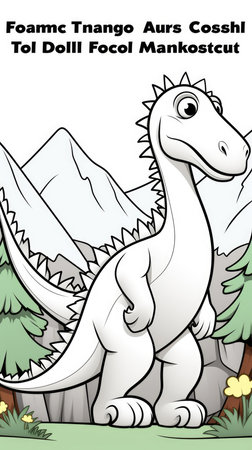 beautiful dinosaur, stegosaurus dinosaur. coloring book and pageの素材