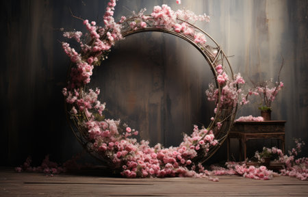 Backdrops for photo studio with spring decor for kids and family photoの素材