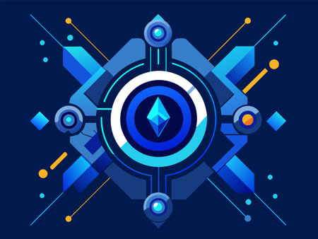 Abstract futuristic blue circle interface.のイラスト素材