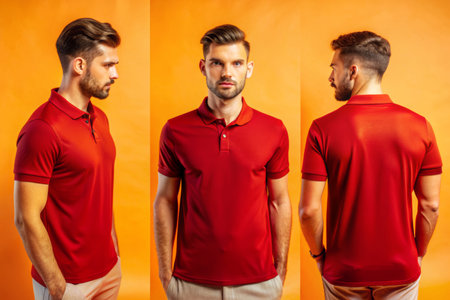 mockup polo shirt with short arm view sideの素材