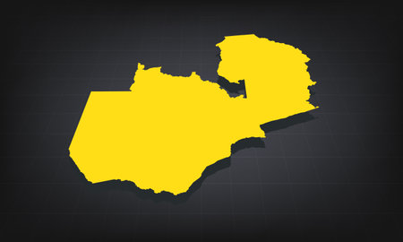 Yellow 3D Map of yemen on a Dark Background, Displaying Geographical Shape and Borders for Educational and Informational Useのイラスト素材