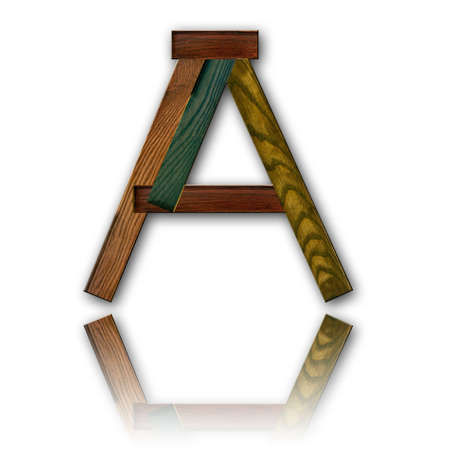 Wood alphabet symbol - Aの写真素材