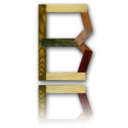 Wood alphabet symbol - Bの写真素材