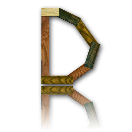 Wood alphabet symbol - Dの写真素材