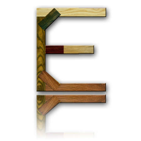 Wood alphabet symbol - Eの写真素材