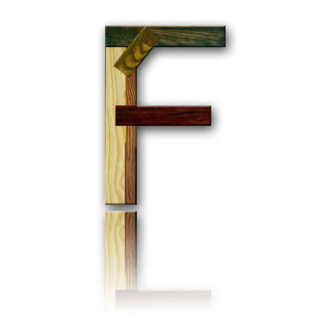 Wood alphabet symbol - Fの写真素材