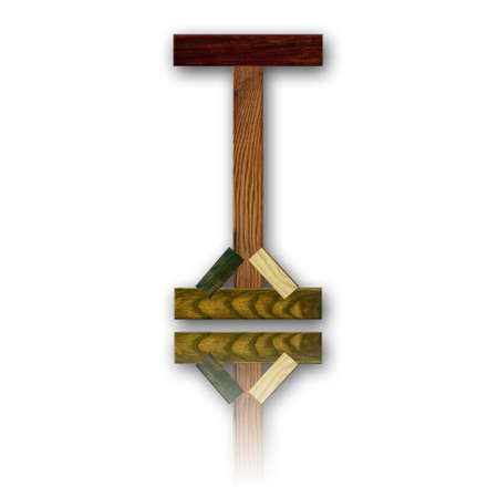 Wood alphabet symbol - Iの写真素材